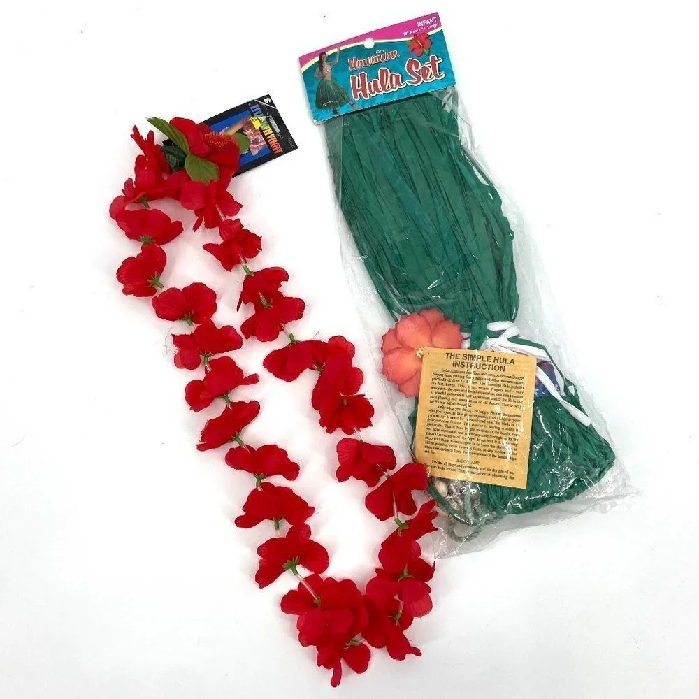 Infant Hawaiian Hula Set Blue Top Halloween Costume